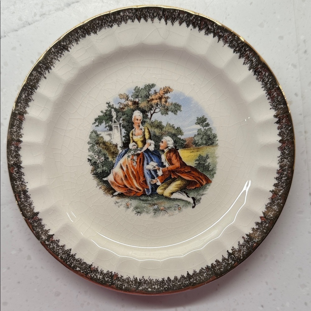 Vintage Cronin China Co. “Courting Couple” Bread Plate – 6.25" [B]